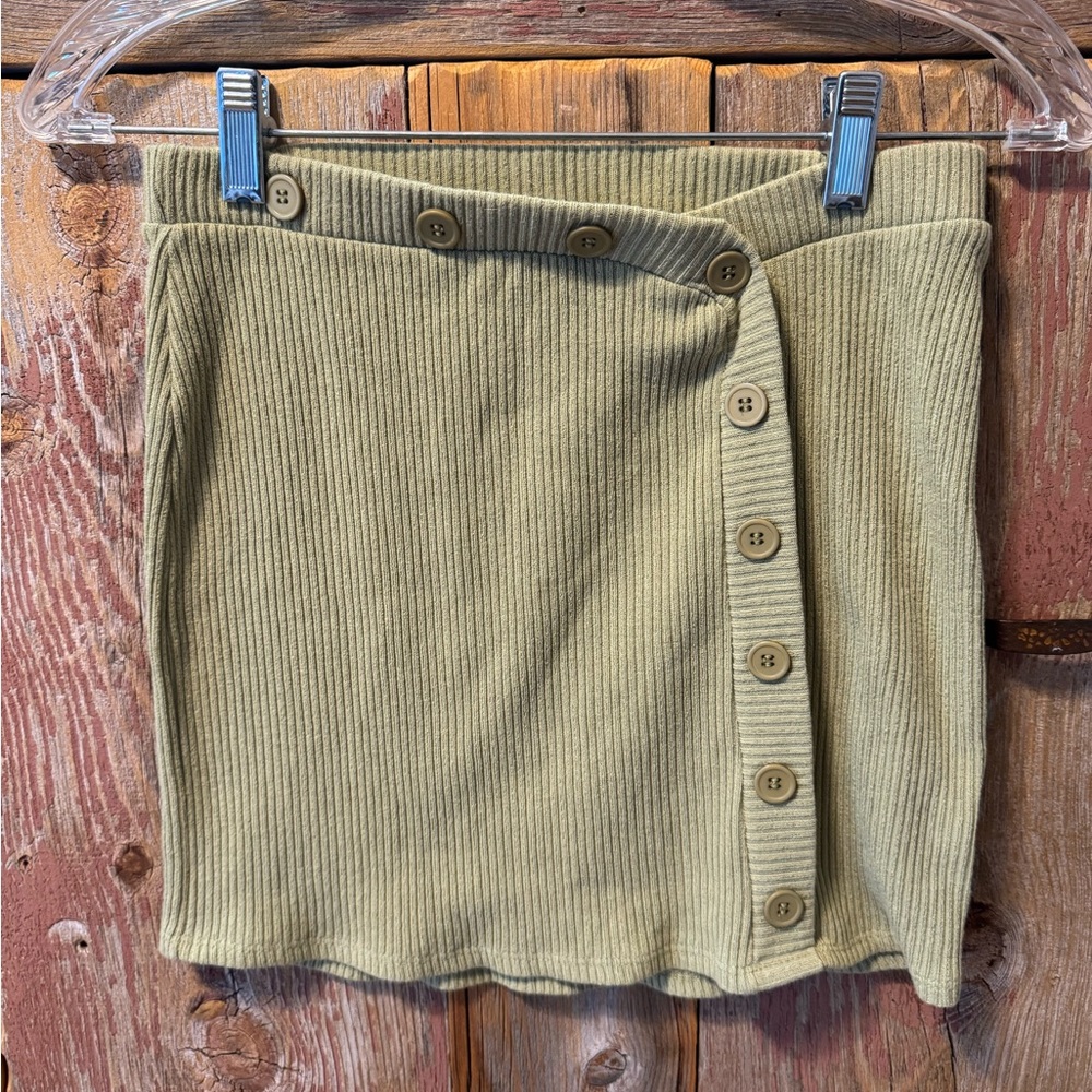 Urban Outfitters Sage Green Button-Front Mini Skirt size Small
